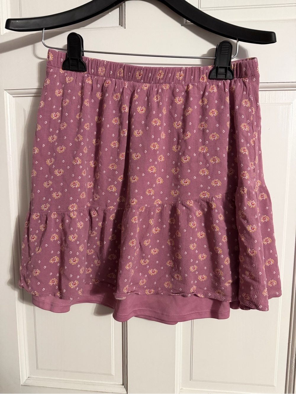Nomad Dusty Mauve Floral Tiered Skirt